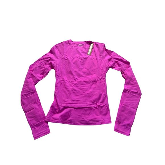SKIMS Women's Neon Orchid Pink Fits Everybody Long-Sleeve T-Shirt Small NWT - Picture 1 of 5